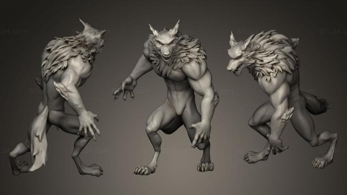 Figurines heroes, monsters and demons (Werewolf VR Sculpt, STKM_0397) 3D models for cnc